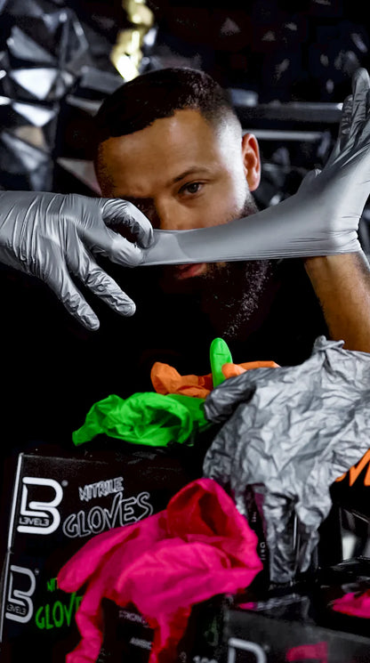 NITRILE GLOVES - LIQUID METAL - LARGE