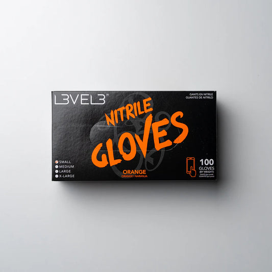 NITRILE GLOVES - ORANGE - LARGE