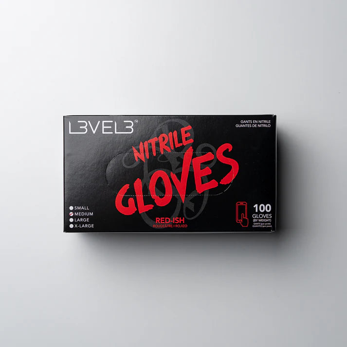 NITRILE GLOVES - RED-ISH - MEDIUM